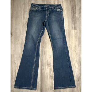 Maurices Bootcut Jeans Women's‎ 5/6 Reg Embellished Pockets Dark Wash Denim